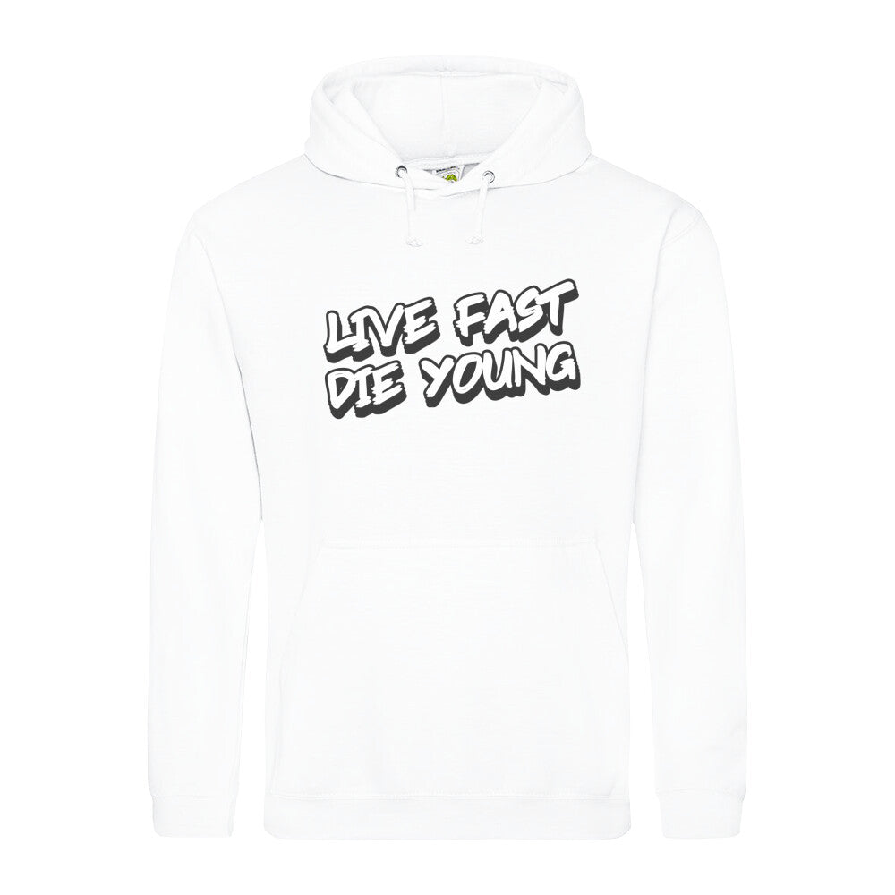 Live Fast Die Young - Unisex Hoodie in Weiß von TurboArts