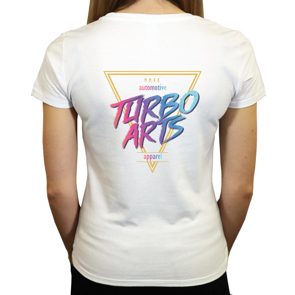 TurboArts Moden Style - Damen T-Shirt in Weiß (Rückansicht) on TurboArts