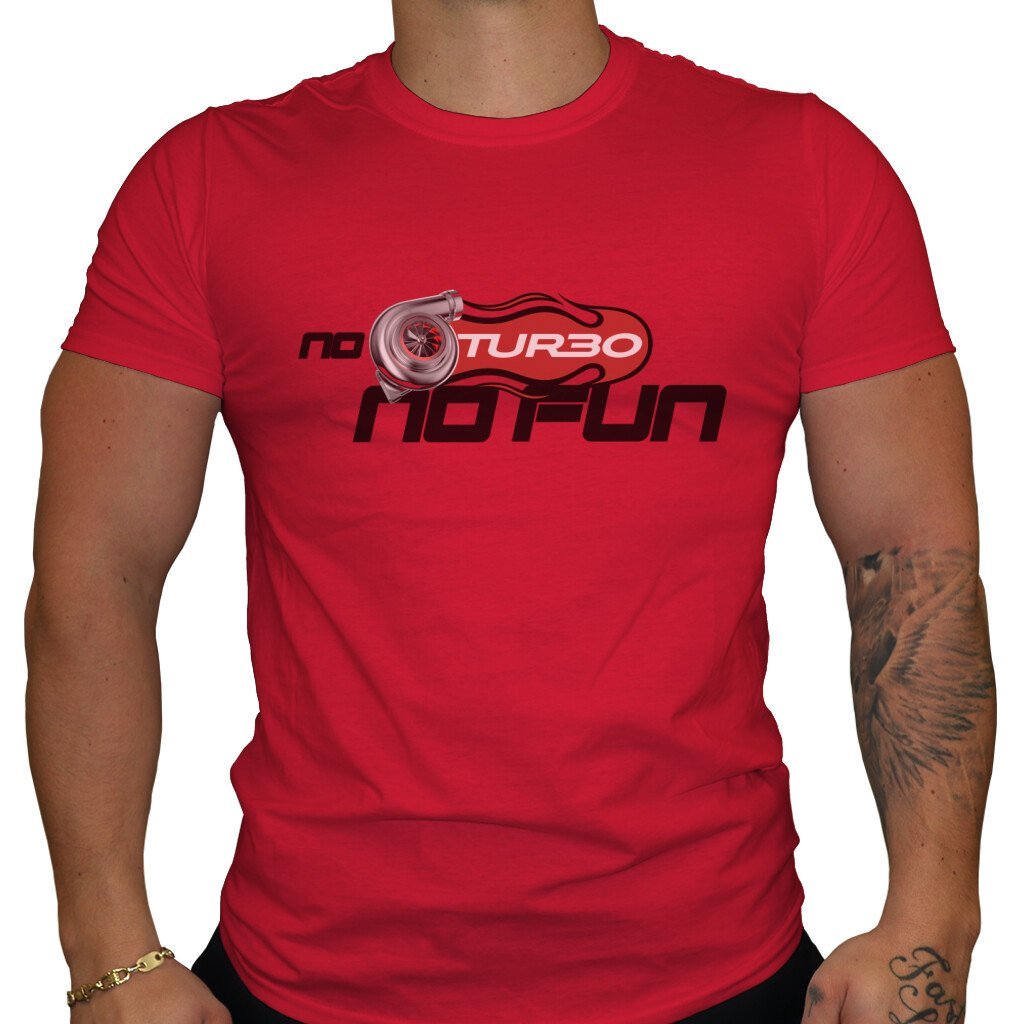 No Turbo No Fun - Herren T-Shirt in Rot von TurboArts