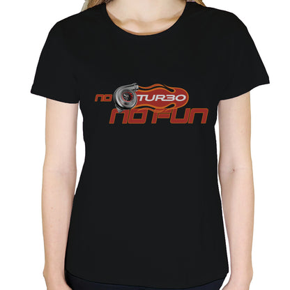 No Turbo No Fun - Damen T-Shirt in Schwarz von TurboArts