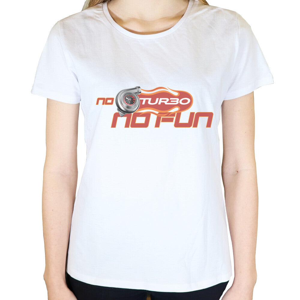 No Turbo No Fun - Damen T-Shirt in Weiß von TurboArts