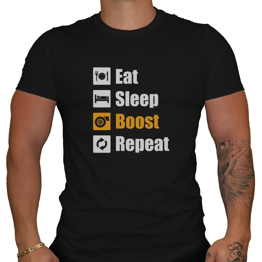 Eat Sleep Boost Repeat - Herren T-Shirt in Schwarz von TurboArts