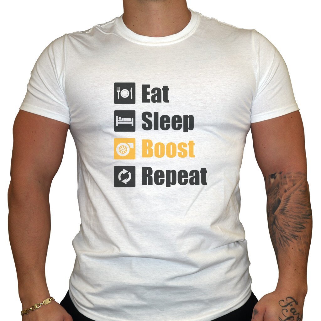 Eat Sleep Boost Repeat - Herren T-Shirt in Weiß von TurboArts
