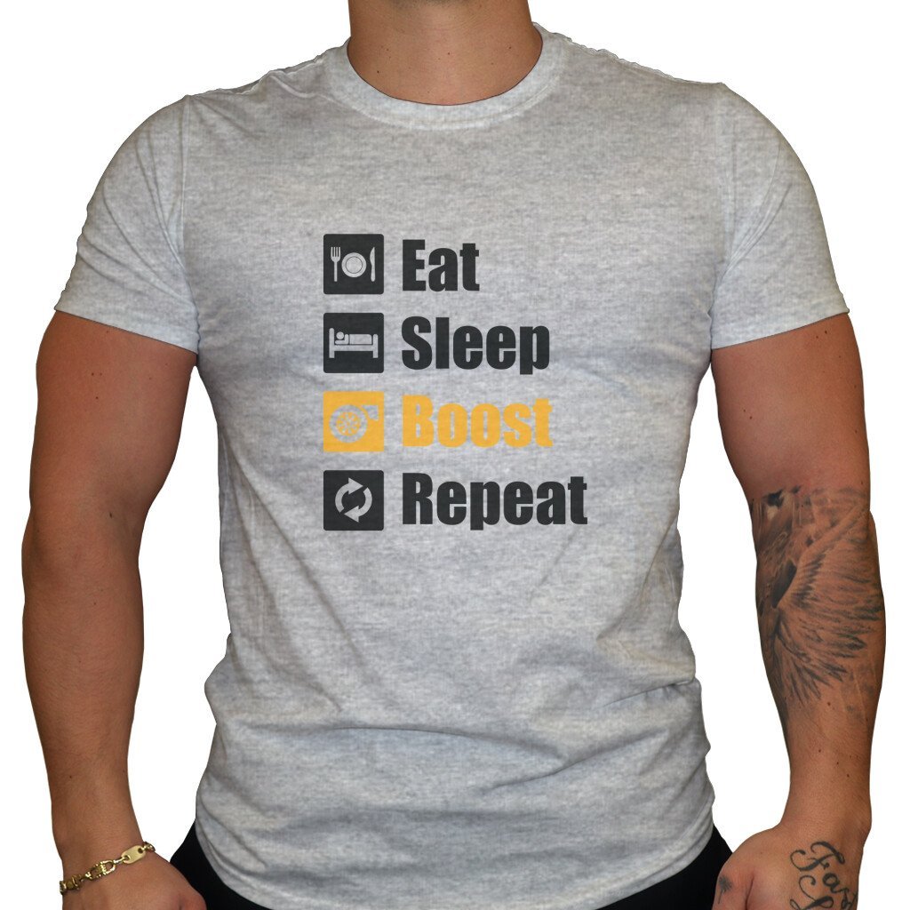 Eat Sleep Boost Repeat - Herren T-Shirt in Grau von TurboArts