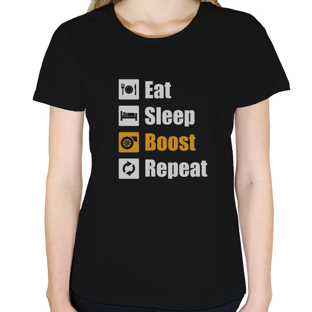 Eat Sleep Boost Repeat - Damen T-Shirt in Schwarz von TurboArts
