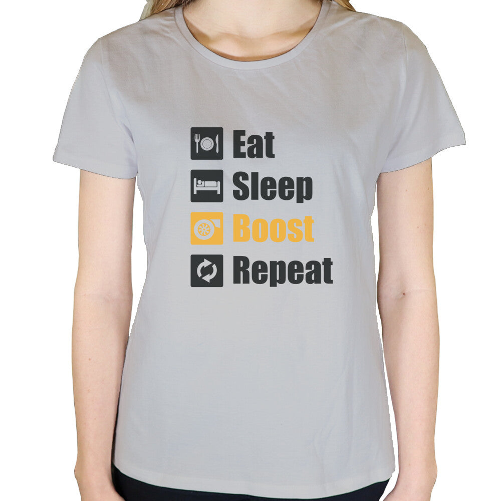 Eat Sleep Boost Repeat - Damen T-Shirt in Grau von TurboArts