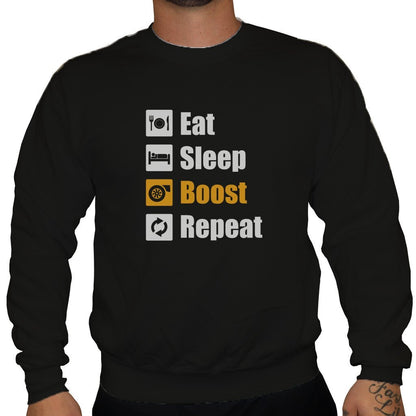 Eat Sleep Boost Repeat - Unisex Sweatshirt in Schwarz von TurboArts