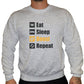 Eat Sleep Boost Repeat - Unisex Sweatshirt in Grau von TurboArts